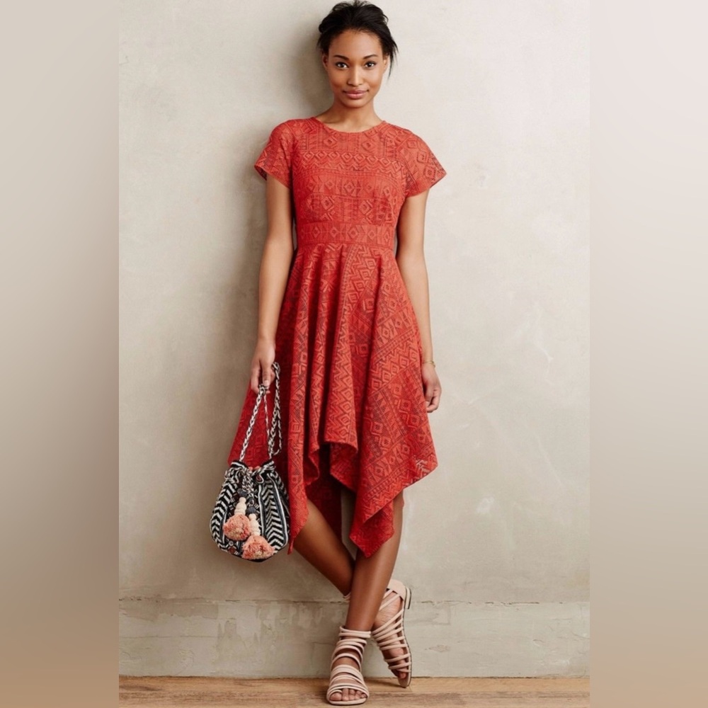 Maeve Orange Lace Dress